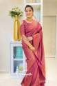 Adorable Wine Color Soft Banarasi Weaving Silk Saree With Blouse thumb 3