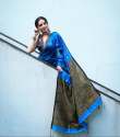 Awesome Blue Zari Weaving Banarasi Soft Silk Saree With Blouse thumb 4