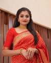 Awesome Red Zari Weaving Banarasi Soft Silk Saree With Blouse thumb 4