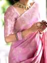 BABY PINK SAREES WITH HEAVY BROCADE WORK AND GOLD ZARI WORK BANARASI SOFT SILK SAREE  thumb 3