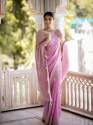 BABY PINK SAREES WITH HEAVY BROCADE WORK AND GOLD ZARI WORK BANARASI SOFT SILK SAREE  thumb 5
