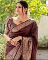 Beautiful Coffee Colour Kanjivaram Silk Saree With Blouse thumb 3