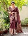 Beautiful Coffee Colour Kanjivaram Silk Saree With Blouse thumb 6