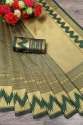 Beautiful Green Banarasi Silk Weaving With Zari Border Saree thumb 8