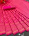 Beautiful Pink Banarasi Silk Weaving With Zari Border Saree thumb 2