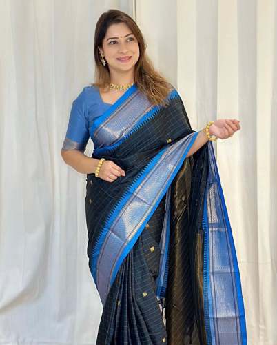Beautiful Zari Work Banarasi Silk Saree by Esomic Export
