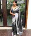 Black Colour All Over Design Soft Kanjivaram Silk Saree