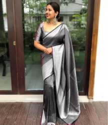 Black Colour All Over Design Soft Kanjivaram Silk Saree