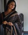 Black Colour Partywear Banarasi Soft Silk Saree thumb 3
