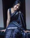 Black Colour Partywear Banarasi Soft Silk Saree thumb 6