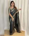 Black colour Partywear Kanjivaram Banarasi soft silk saree