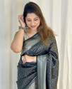 Black colour Partywear Kanjivaram Banarasi soft silk saree thumb 1