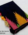 BLACK  WITH MULTI COLOR BORDER BANARASI SOFT SILK SAREE  thumb 2
