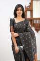 Black Zari Woven Kanjivaram Silk Wedding Saree thumb 6