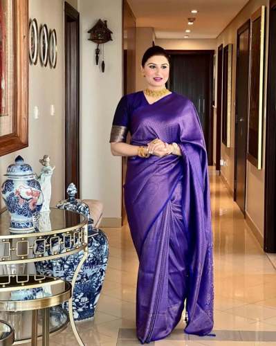 Blue All Over Design Banarasi Soft Kanjivaram Silk Saree