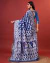 BLUE SAREE IN SOFT COTTON WITHTRENDY AND GRAND BEAUTIFUL RICH DESIGN SAREE thumb 2