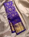 BLUE WITH BEAUTIFUL GOLD BORDER BANARASI SOFT SILK SAREE thumb 1