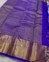 BLUE WITH BEAUTIFUL GOLD BORDER BANARASI SOFT SILK SAREE thumb 3