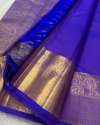 BLUE WITH BEAUTIFUL GOLD BORDER BANARASI SOFT SILK SAREE thumb 4