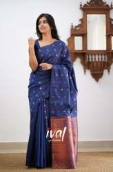 Blue Zari Woven Kanjivaram Silk Wedding Saree