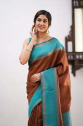 Coffee Color Soft Kanjivaram SilkWedding Saree With Blouse