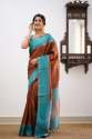 Coffee Color Soft Kanjivaram SilkWedding Saree With Blouse thumb 1