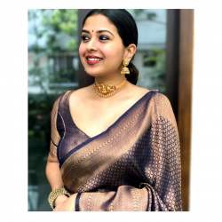 Copper Zari Banarasi Art Silk Saree 