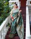 Esomic Green Banarasi Jacquard Silk Saree 