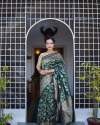 Esomic Green Banarasi Jacquard Silk Saree  thumb 4