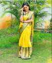Esomic Present Sunny yellow Banarasi Silk Saree thumb 2