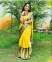 Esomic Present Sunny yellow Banarasi Silk Saree thumb 4