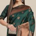 Fabulous Green Banarasi Pure Silk Kanjivaram Saree With Blouse thumb 1