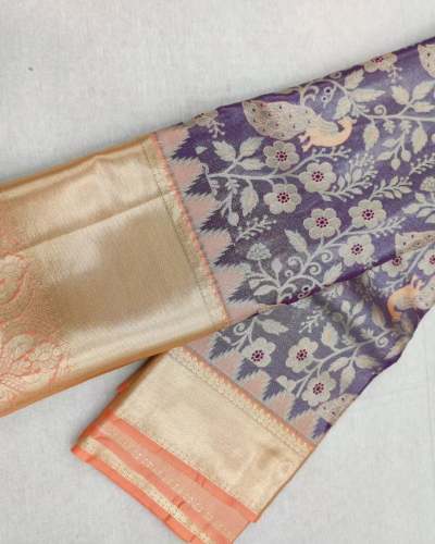 GOLD ZARI WEAVING BANARASI SOFT SILK SAREE 