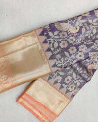 GOLD ZARI WEAVING BANARASI SOFT SILK SAREE 