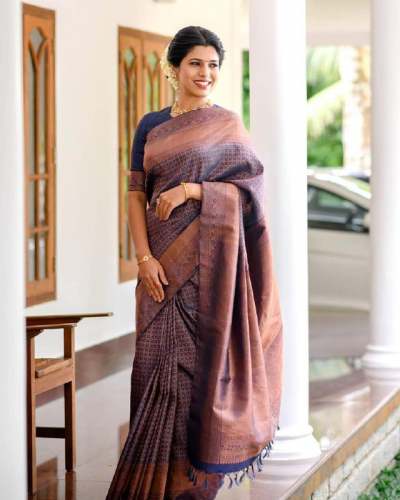 Gorgeous Blue Banarasi silk Zari weaving Silk saree