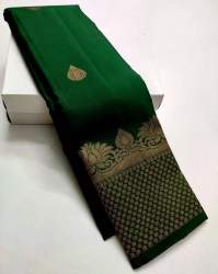 Green Banarasi Silk Saree with Fancy Blouse
