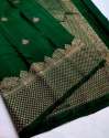 Green Banarasi Silk Saree with Fancy Blouse thumb 1