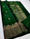 Green Banarasi Silk Saree with Fancy Blouse thumb 2