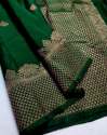 Green Banarasi Silk Saree with Fancy Blouse thumb 3