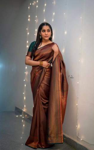 Green Colour Wedding Look Banarasi Soft Silk Kanjivaram Saree