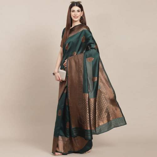 Green Lovely Banarasi Soft Silk Kanjivaram Saree