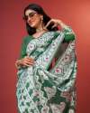 GREEN SAREE IN SOFT COTTON WITHTRENDY AND GRAND BEAUTIFUL RICH DESIGN SAREE thumb 3