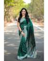 GREEN SAREES WITH HEAVY BROCADE WORK BANARASI SOFT SILK SAREE 
