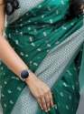 GREEN SAREES WITH HEAVY BROCADE WORK BANARASI SOFT SILK SAREE  thumb 2