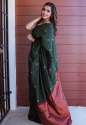 Heart Winning green Soft Silk Saree thumb 7