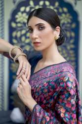 KASHMIRI WEAVING MULTIPLE COLOR BANARASI SOFT SILK SAREE by ESOMIC 