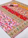 KASHMIRI WEAVING MULTIPLE COLOR BANARASI SOFT SILK SAREE by ESOMIC  thumb 15