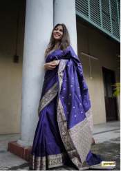 Latest Blue Colour Handloom Weaving Saree