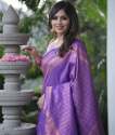 Latest Purple Kanjivaram Silk Saree With Blouse thumb 1
