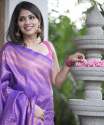 Latest Purple Kanjivaram Silk Saree With Blouse thumb 2